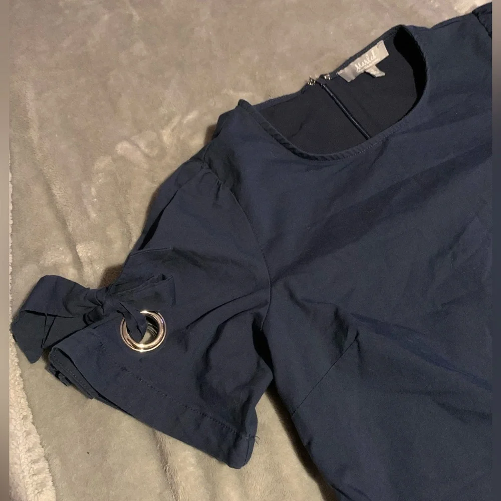 Woman’s small blue cotton dress by Marled Reunited Clothing. EUC designer brand - Picture 3 of 5